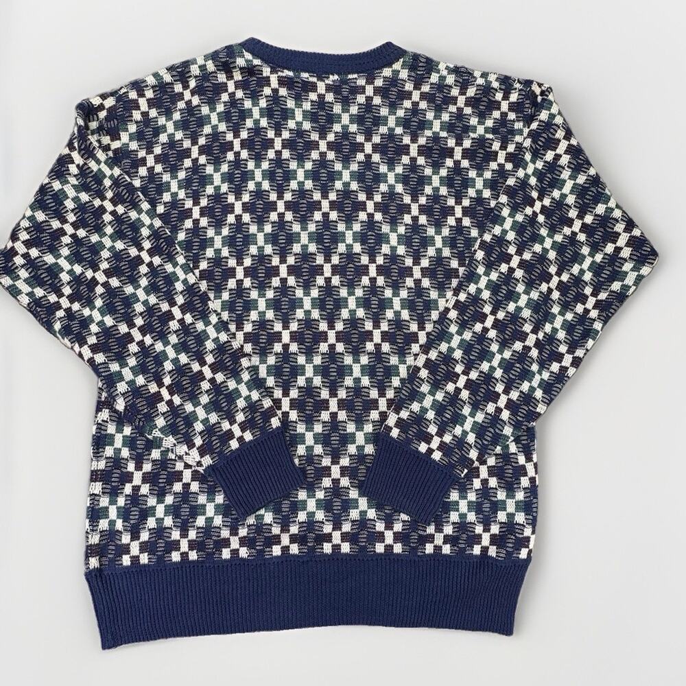 Descente Men’s LG Vintage Golf Collection Knitted Geometric Multicolor Sweater - Picture 2 of 7